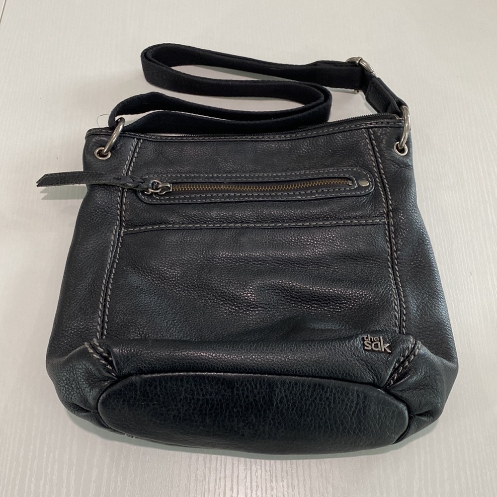 The Sak black leather crossbody with adjustable strap